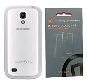 Samsung Galaxy S4 Mini Protective Cover +, White Case & Ventev Screen Protector - Picture 1 of 7