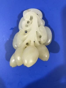 Antique Chinese White Jade Hollow Carved Ruyi Fruit large 107g多子多福 - Picture 1 of 3