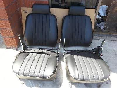 PORSCHE SEAT KIT 911 912 UPHOLSTERY SEATKIT OEM BLACK GERMAN VINYL BEAUTIFUL NEW - Image 1 of 4