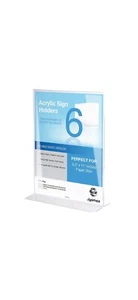 Acrylic Sign Holder 8.5 X 11 T Shape Table Top Display Stand Double Sided Bottom - Picture 1 of 8