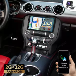 Android 13 Carplay Car Stereo Radio For Ford Mustang 2015-2020 GPS 2G+32G W/ Cam - Picture 1 of 21