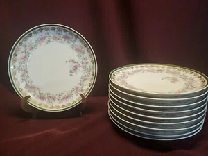 (10) Mittagessen Teller Haviland Wright Tyndale & Van Roden - Blumenmuster - 7-5/8" Durchmesser - Bild 1 von 11