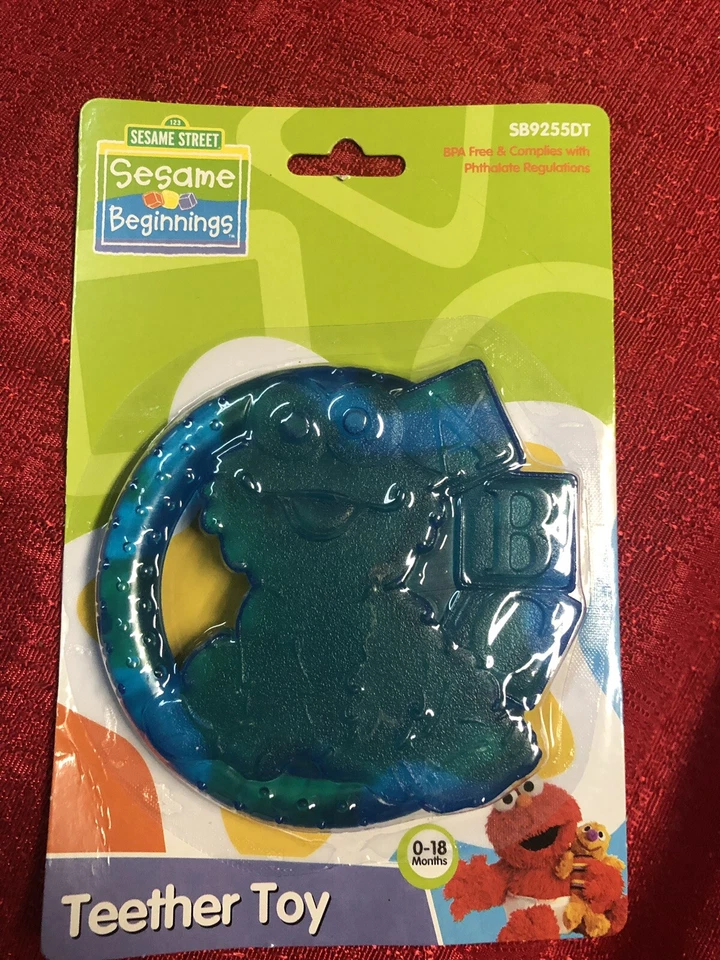 Sesame Street Beginnings Water-Filled Teether - BLUE COOKIE MONSTER - BPA FREE - Image 1 of 1