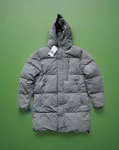 ❤️🔥RRP£99.99 Zara Man Men's Size M Long Puffer Coat Jacket Parka Silver Grey - Picture 1 of 24