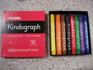 RARE 934-8 VTG PRANG KINDOGRAPH PRESSED CRAYONS NON-TOXIC BY DIXON 8-COLORS NOS - Picture 1 of 5