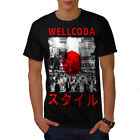 Wellcoda Japan Style Flag Mens T-shirt, Japanese Graphic Design Printed Tee