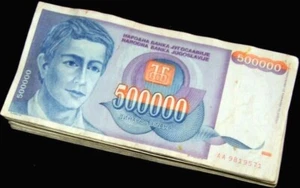 HALF BUNDLE (50) 1993 500,000 DINARA NOTES VG-VF Colorful Scarce Hi Denomination - Picture 1 of 2