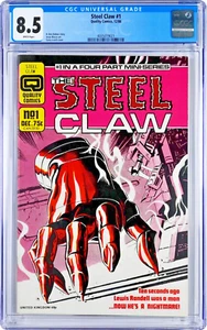 Steel Claw #1 CGC 8.5 (Dec 1986, Quality Comics) Bulmer Story, Garry Leach Cover - Picture 1 of 2