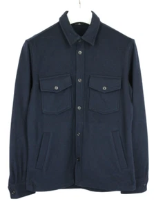 J. LINDEBERG David Flat Wool Jacket Men's MEDIUM Overshirt Button Up Polo Neck - Picture 1 of 9