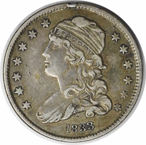 1833 Bust Silver Quarter EF Uncertified #1030 Cover