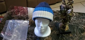 Burberry Ribbed -Open Top Beanie Cashmere Colored Block Hat - Picture 1 of 12