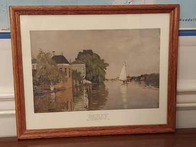 Vintage Museum Art Print Framed Landscape Near Zaandam by Claude Monet - Image 1 of 4