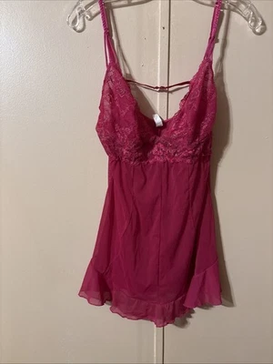 Vestido Babydoll Jezabel Malva Ver a Través Brillante Talla XL Foto 1 de 4