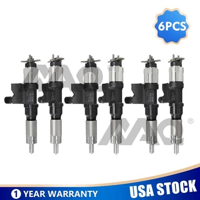 6 Pcs Fuel Injector for Isuzu FRR FSR FTR 6HK1 7.8L  095000-0190 095000-0140 - Изображение 1 из 4