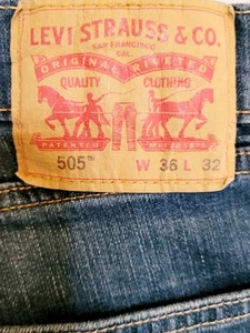 LEVI STRAUSS & CO 505 RED TAB DENIM JEANS 36 x 32 - Bild 1 von 8