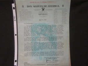 James West 1934 Letter to Scoutmasters Concerning the Wearing of the Uniform GA8 - Picture 1 of 1