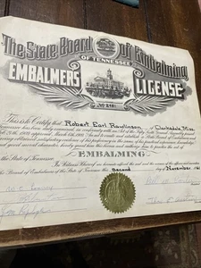 Antique Tennessee State Board Of Medical Examiners Medical Diploma 1961 - Picture 1 of 4