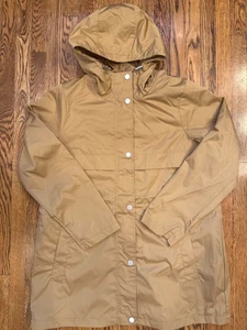 Time and Tru Rain Jacket with Hood Khaki Windbreaker Womens Size L New - Picture 1 of 8