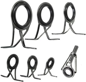 Honbay 7pcs Set Mixed Sizes Fishing Rod Eyes Guides Line Rings Repair black - Picture 1 of 7