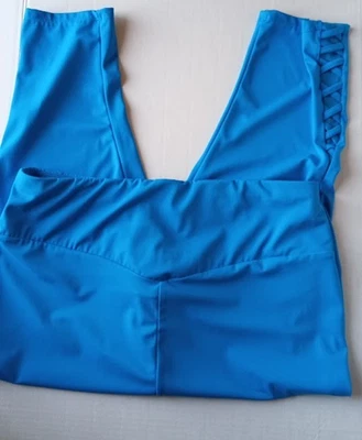 Capri de baño 365 azul de talle alto con detalle de celosía talla 20 Foto 1 de 4