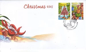 Juego de 2 Navidad 2015 Isla de Navidad en FDC. - Imagen 1 de 1