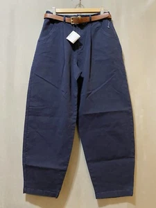 NWT ZARA Women Belted Zip Front High-Rise Pleated Balloon Crop Pants Size 4 Navy - Picture 1 of 15