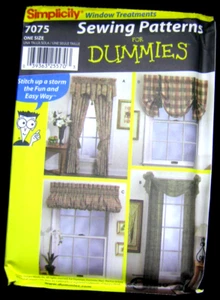 Simplicity Window Treatments Sewing Patterns for Dummies #7075 uncut 2002 - Picture 1 of 8