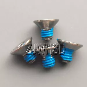 4pcs M4 x 6 Titanium Ti Screw Bolt Allen Hex Socket Flat Head with ThreadLocker - Picture 1 of 2