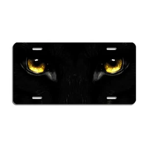 Black Panther Eyes License Plate - Cool Animal Car Tag, 6x12 Inches - Picture 1 of 1