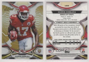 2015 Topps Finest Gold Refractor /150 Chris Conley #122 Rookie RC