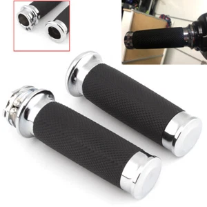 Hand Grips 1" Motorcycle Handlebar Grips Cable Throttle Fit for Harley Davidson - Picture 1 of 15
