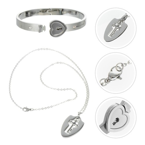 2 Pezzi Coppia Bracciale Ciondolo Amanti Collana Gioielli San Valentino