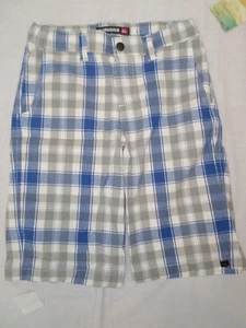 PANTALONES CORTOS A CUADROS QUIKSILVER BOYS 29" CINTURA AZUL MULTICOLOR PLAYA VERANO paseo marítimo - Imagen 1 de 3