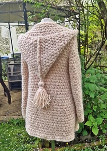 *Strickmantel aus Islandwolle mit Zipfelkapuze**M**Unikat**Handmade - Imagen 1 de 6