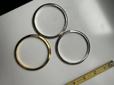 RALPH LAUREN Silver tone And Gold Tone 3 piece Stack Bangle Bracelets - Image 1 of 4