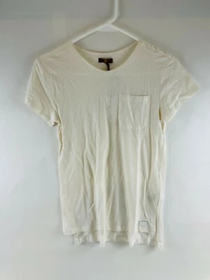 Camiseta 7 For All Mankind Niñas Talla L Crema Manga Corta Bolsillo Cuello Redondo ¡NUEVA CON ETIQUETAS! Foto 1 de 4