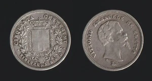 50 CENTESIMI 1860 F FIRENZE - ARGENTO/SILVER - VITTORIO EMANUELE II RE ELETTO - Picture 1 of 1