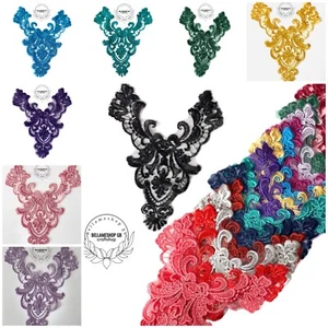 Gorgeous Lace Embroidery Applique Wedding Motif Sew On Dance Costume - Picture 1 of 33