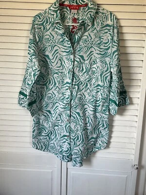 Josie Natori Animal Print Zebra Dragon Sleep Shirt Size M - Image 1 of 4