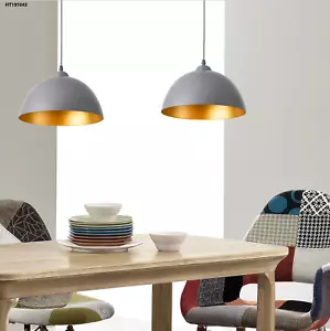 2x Hängeleuchte Metall Deckenleuchte Leuchte Hängelampe Design Grau - Bild 1 von 6