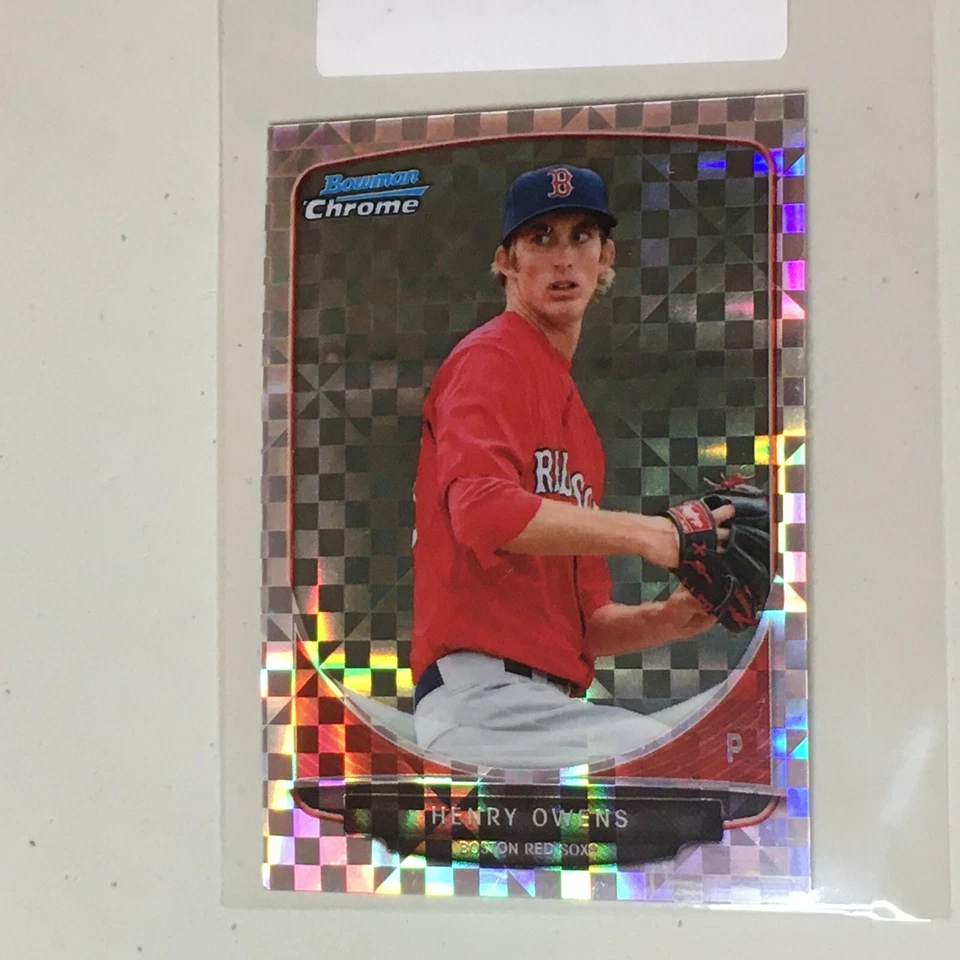 F53687  2013 Bowman Chrome Mini X-fractors #60 Henry Owens /100 Red Sox - Image 1 of 1