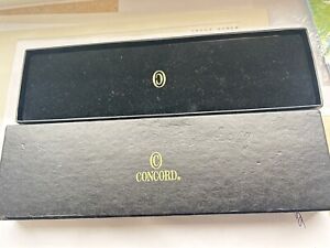 Schöner Zustand Vintage Concord schwarz leere Uhrenbox, mit Garantie Papier