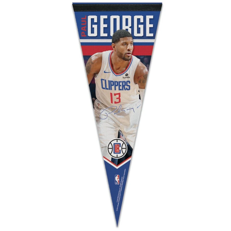 PAUL GEORGE #13 LOS ANGELES CLIPPERS ROLL UP PREMIUM PENNANT 12"x30" WINCRAFT 👀 - Image 1 of 1