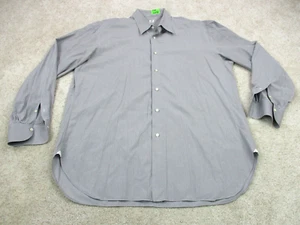 Luigi Borrelli Napoli Shirt Adult 17 1/2 44 Gray Long Sleeve Button Up Italy Men - Picture 1 of 18