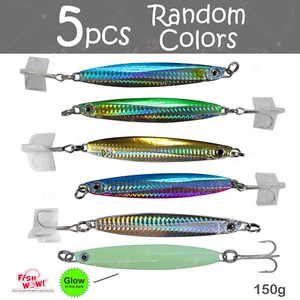5pcs Random Colors 150g Colt sniper jig MUSTAD treble Hook 5.25oz Vertical bait - Picture 1 of 12