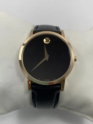 Женские кварцевые часы Movado Museum Classic черный циферблат кожаный ремешок 0607585 - Изображение 1 из 4