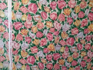 Pink Yellow Cotton Quilt Fabric VIP Cranston Print Gold Metallic BTHY 18x44 - Picture 1 of 6