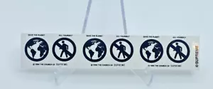 Supreme Fall/Winter 2019 FW19 Save the Planet Black White Mini Sticker Sheet - Picture 1 of 1