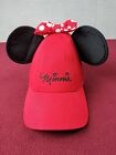 Minnie Mouse Disney Hat snapback ball cap ear flaps bow tie size adjustable