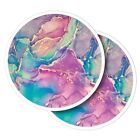2x Vinyl Stickers Purple Blue Marble Ink Pattern Art #170146